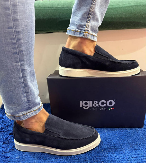Mocassino uomo igi&co camoscio blu 7623000