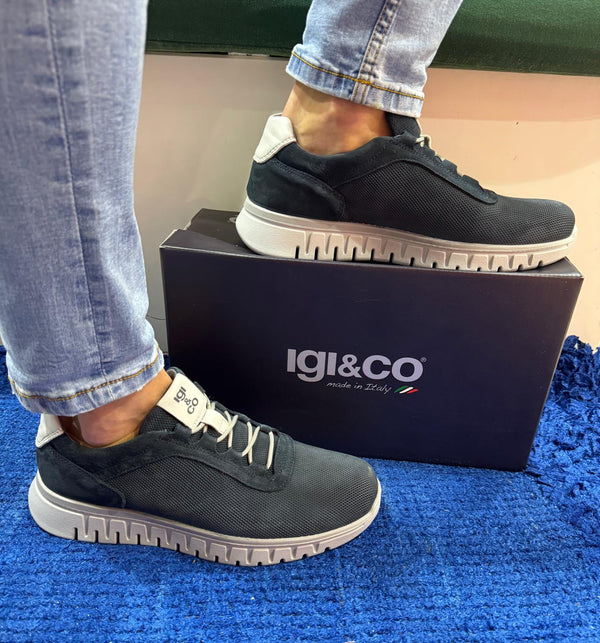 Sneakers uomo igi&co nabuk blu 7617211