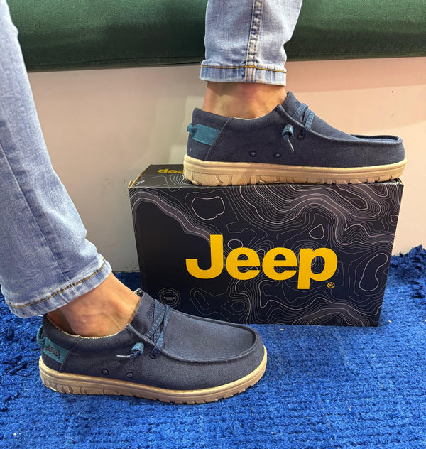 Mocassino uomo jeep in cotone navy samoa wallabee cvs jm51032a
