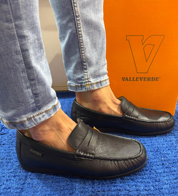 Mocassino uomo valleverde in pelle nero 36940