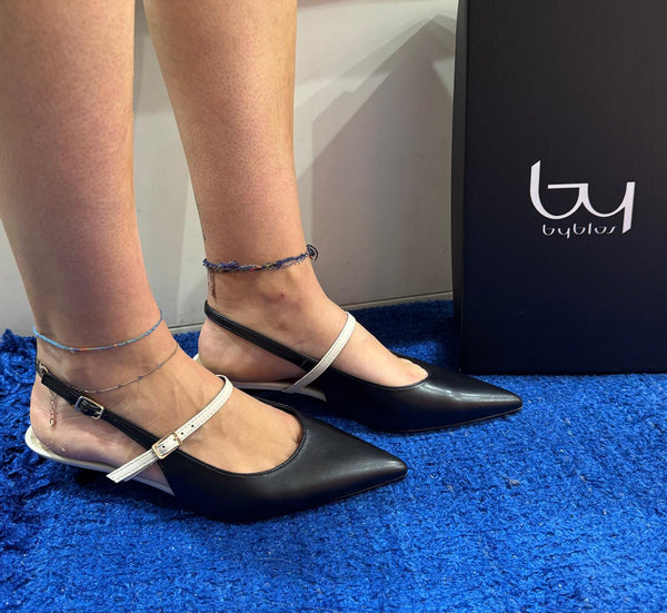 Slingback donna by byblos nero/off white bysc8wv01
