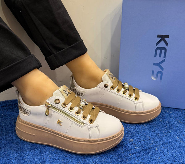 Sneakers donna keys white/platino k11212