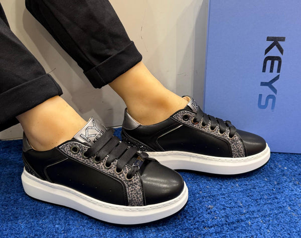 Sneakers donna keys black/piombo/canna di fucile k11201