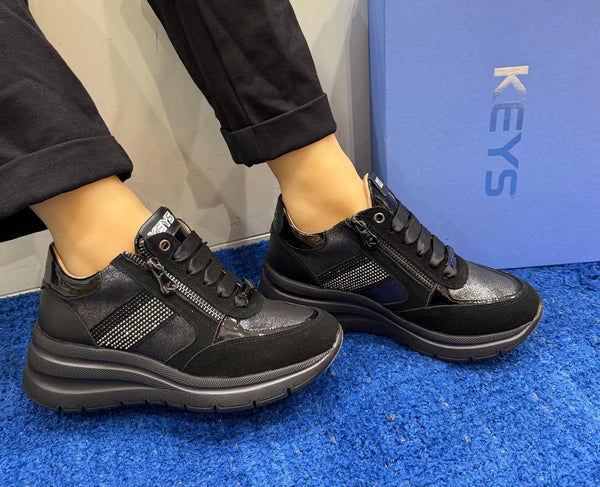 Sneakers donna keys black/silver k11264