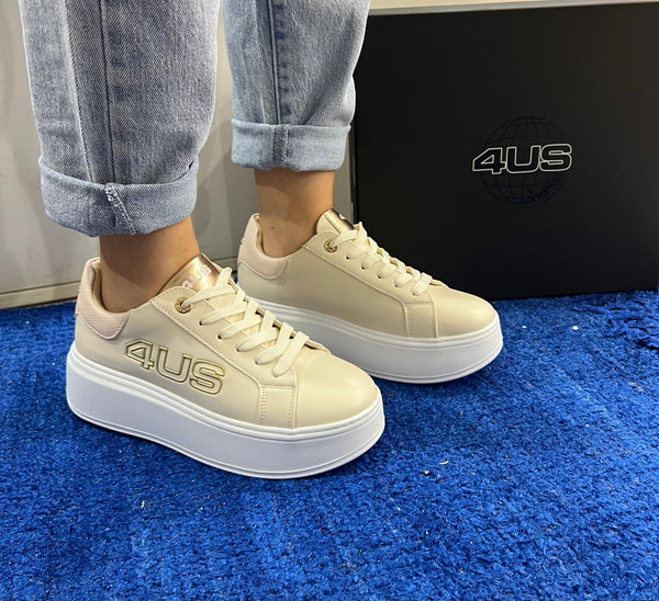 Sneakers donna 4us by Cesare Paciotti beige 4bx103
