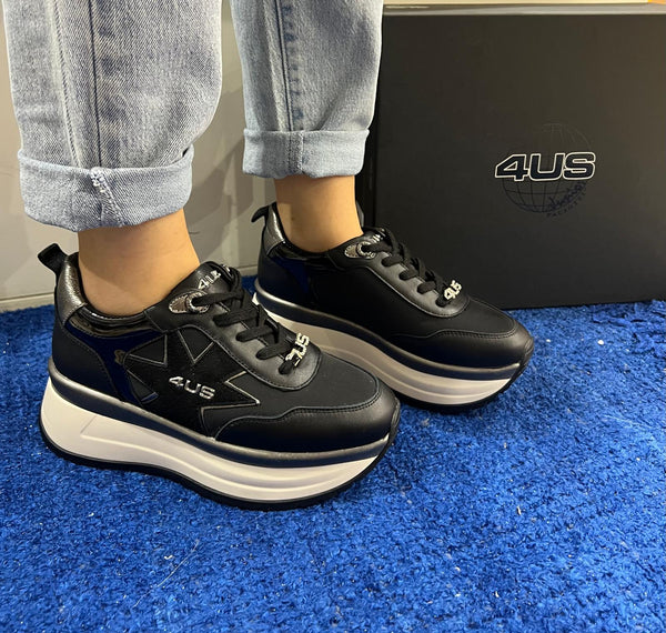 Sneakers donna 4us by Cesare Paciotti black 4bv157