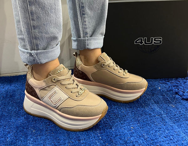 Sneakers donna 4us by Cesare Paciotti khaki 4bv156