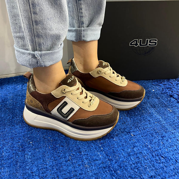 Sneakers donna 4us by Cesare Paciotti brown 4bv156