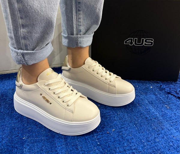 Sneakers donna 4us by Cesare Paciotti beige 4bx102
