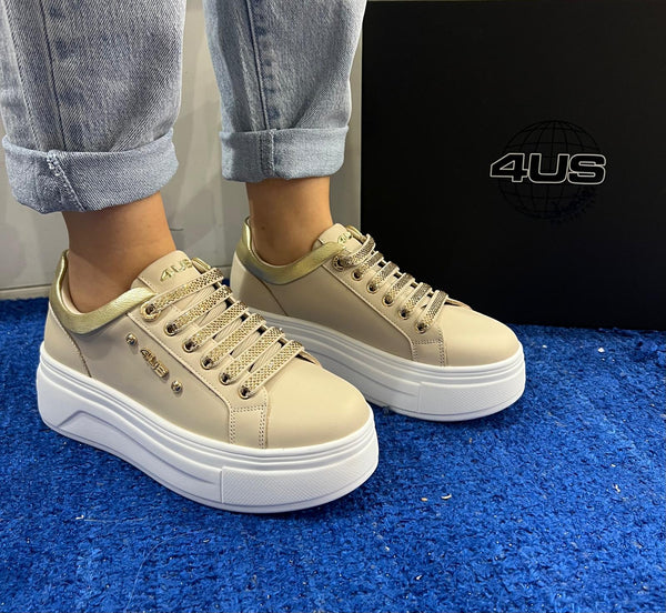 Sneakers donna 4us by Cesare Paciotti beige 4bv141