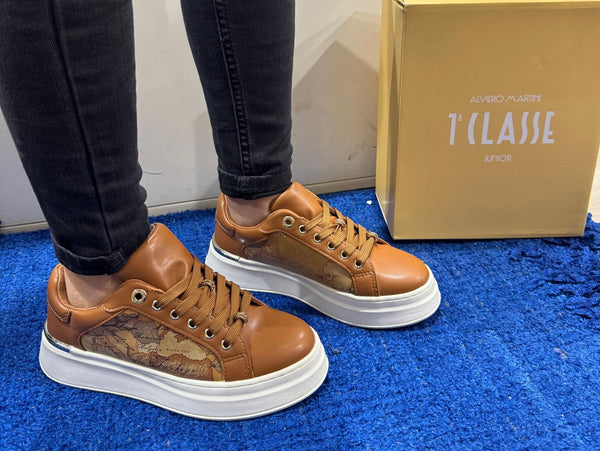 Sneakers donna platform alviero martini 1ᴬ classe leather/beige geo 2261 0289