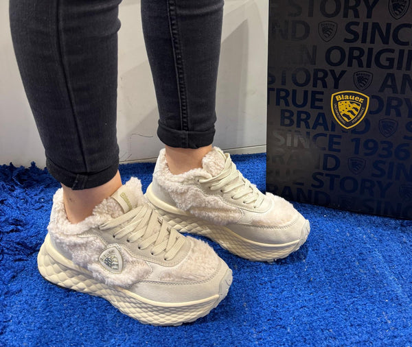 Sneakers donna blauer cream f5lynn02/fur