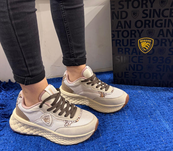 Sneakers donna blauer cream/brown f5lynn01/pyt