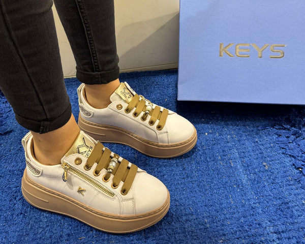 Sneakers donna keys white/platino k11212