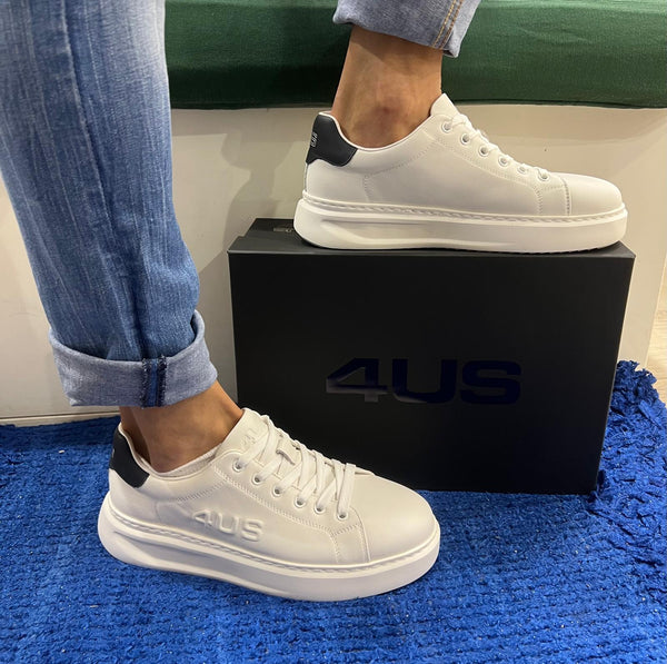 Sneakers uomo 4us pelle white 4US0051