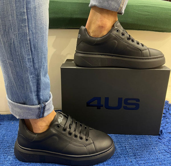 Sneakers uomo 4us pelle black 4US0031