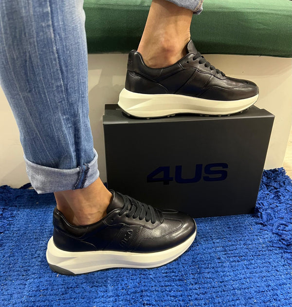 Sneakers uomo 4us pelle black RIS001