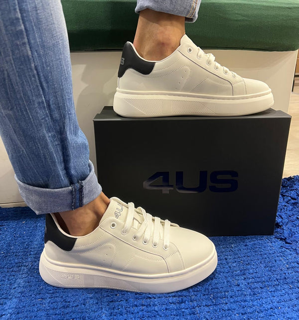 Sneakers uomo 4us pelle white 4US0031