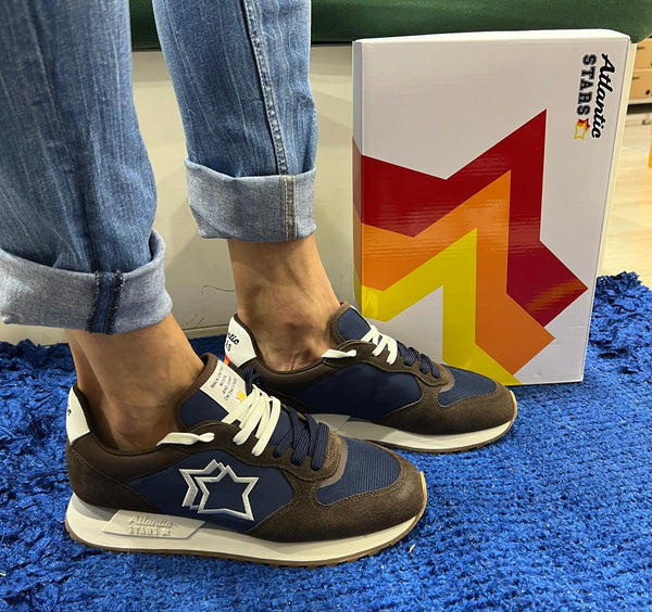 Sneakers uomo atlantic stars brown/navy mennea 1010-0504
