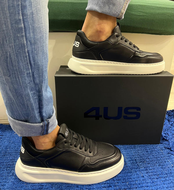 Sneakers uomo 4us pelle black 4US0011