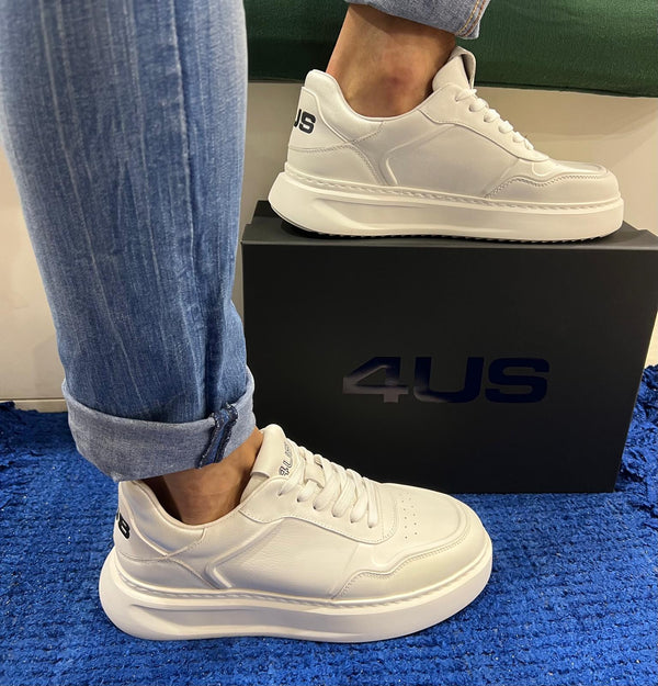 Sneakers uomo 4us pelle white 4US0011