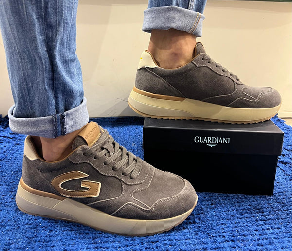 Sneakers uomo guardiani camoscio grey winner 4524 agm452403