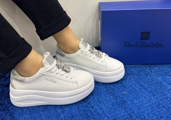 Sneakers donna renato balestra white/silver rb2549