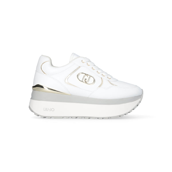Sneakers donna liu jo super platform in pelle white maxi wonder plus01