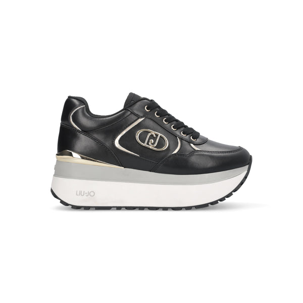 Sneakers donna liu jo super platform in pelle black maxi wonder plus01