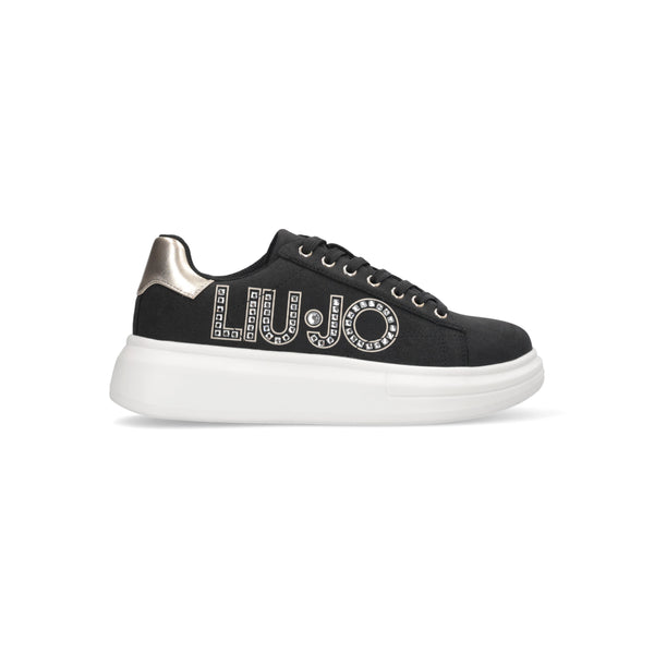 Sneakers donna liu jo platform in camoscio black/light gold babol01