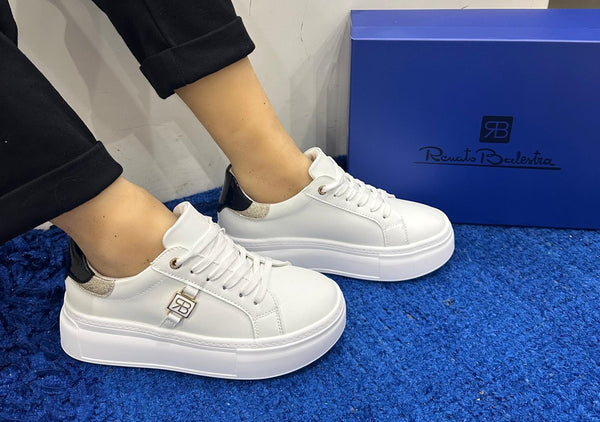 Sneakers donna renato balestra white/black rb2504